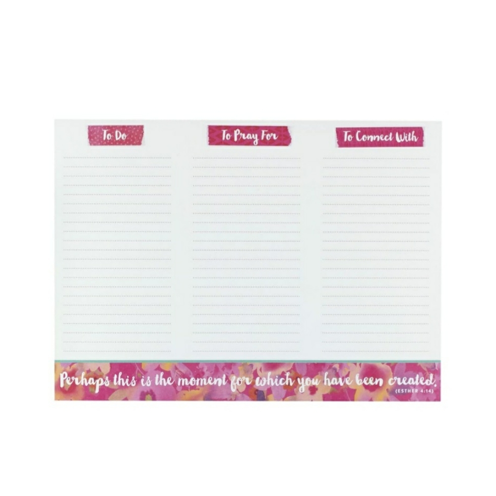 DaySpring To Do Daily Desk Pad Floral Lined